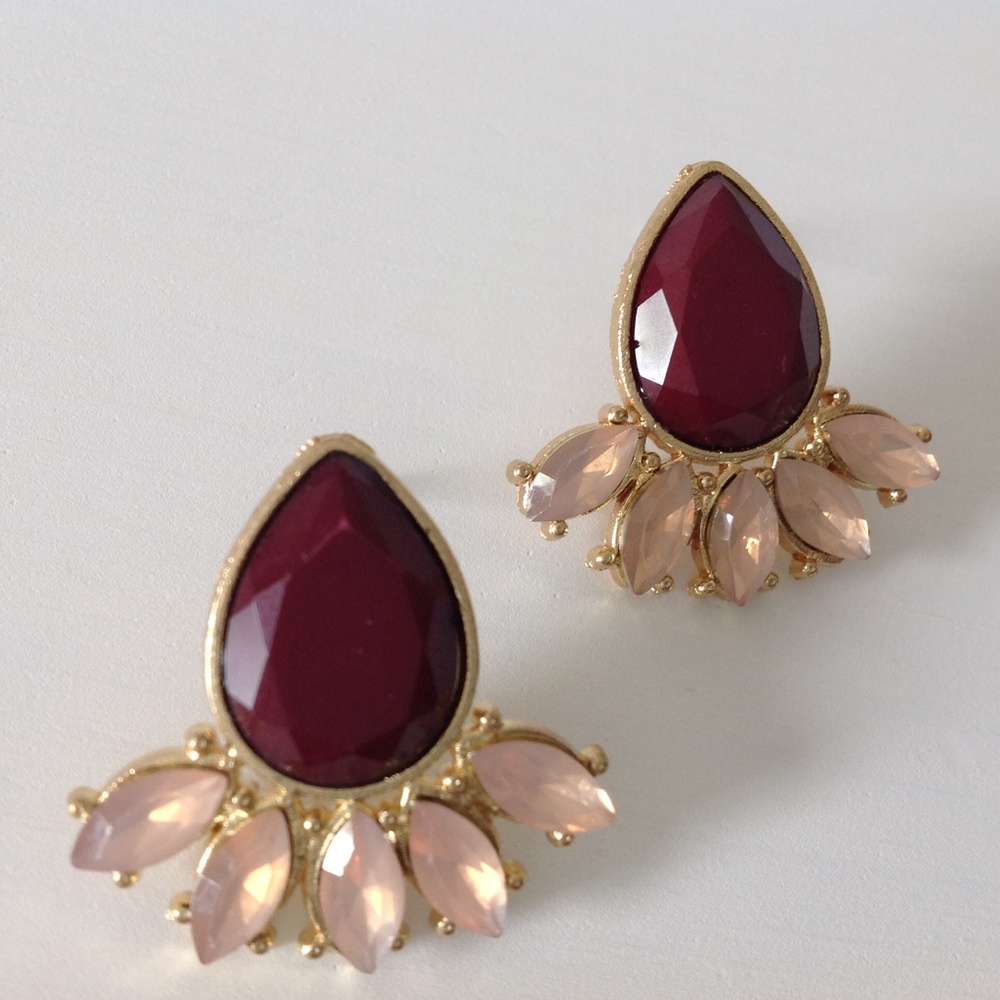 Rose Wine Earrings - Picture 2 of 2